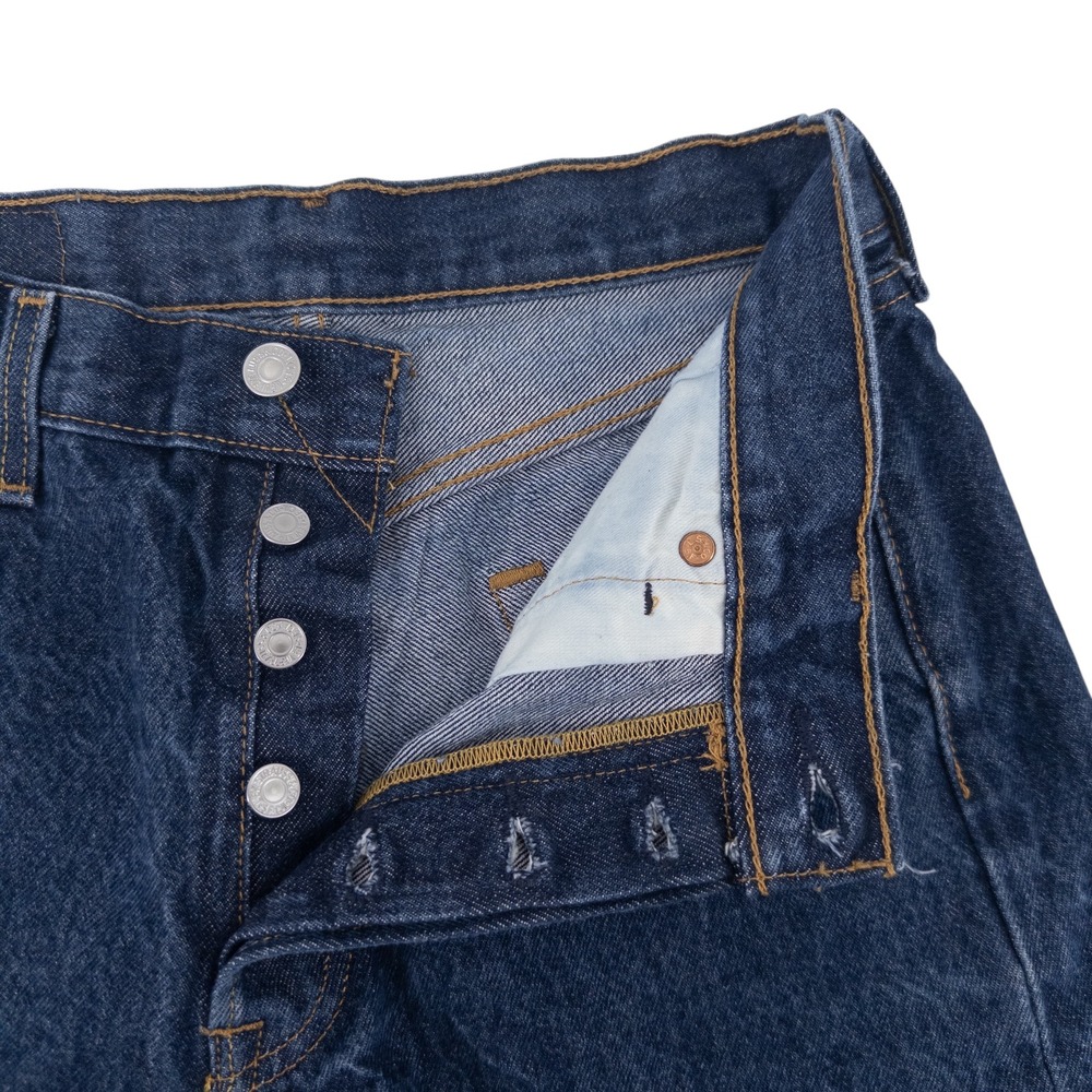 Levi's 501 Men's Straight Jeans in Dark Blue Denim - Picture 9 of 16